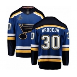 Men's St. Louis Blues #30 Martin Brodeur Fanatics Branded Royal Blue Home Breakaway 2019 Stanley Cup Champions Hockey Jersey