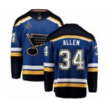 Men's St. Louis Blues #34 Jake Allen Fanatics Branded Royal Blue Home Breakaway 2019 Stanley Cup Champions Hockey Jersey