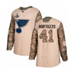 Men's St. Louis Blues #41 Robert Bortuzzo Authentic Camo Veterans Day Practice 2019 Stanley Cup Champions Hockey Jersey