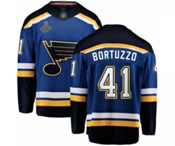 Men's St. Louis Blues #41 Robert Bortuzzo Fanatics Branded Royal Blue Home Breakaway 2019 Stanley Cup Champions Hockey Jersey