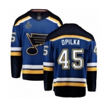 Men's St. Louis Blues #45 Luke Opilka Fanatics Branded Royal Blue Home Breakaway 2019 Stanley Cup Champions Hockey Jersey