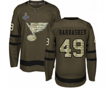 Men's St. Louis Blues #49 Ivan Barbashev Authentic Green Salute to Service 2019 Stanley Cup Champions Hockey Jersey