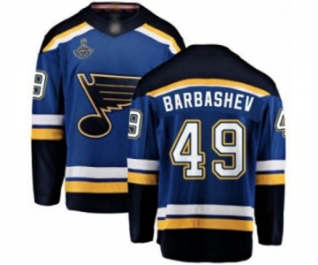 Men's St. Louis Blues #49 Ivan Barbashev Fanatics Branded Royal Blue Home Breakaway 2019 Stanley Cup Champions Hockey Jersey