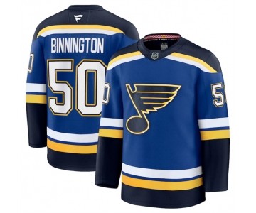 Men's St. Louis Blues #50 Jordan Binnington Blue 2024-25 Home Stitched Hockey Jersey