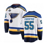 Men's St. Louis Blues #55 Colton Parayko Fanatics Branded White Away Breakaway 2019 Stanley Cup Champions Hockey Jersey