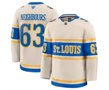 Men's St. Louis Blues #63 Jake Neighbours Cream 2024-25 Winter Classic Stitched Hockey Jersey