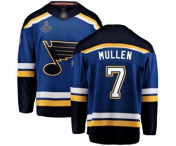 Men's St. Louis Blues #7 Joe Mullen Fanatics Branded Royal Blue Home Breakaway 2019 Stanley Cup Champions Hockey Jersey