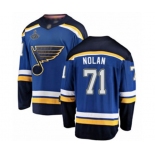 Men's St. Louis Blues #71 Jordan Nolan Fanatics Branded Royal Blue Home Breakaway 2019 Stanley Cup Champions Hockey Jersey