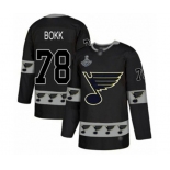 Men's St. Louis Blues #78 Dominik Bokk Authentic Black Team Logo Fashion 2019 Stanley Cup Champions Hockey Jersey