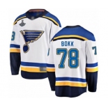 Men's St. Louis Blues #78 Dominik Bokk Fanatics Branded White Away Breakaway 2019 Stanley Cup Champions Hockey Jersey