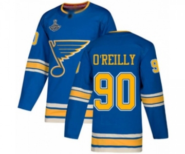 Men's St. Louis Blues #90 Ryan O'Reilly Authentic Navy Blue Alternate 2019 Stanley Cup Champions Hockey Jersey