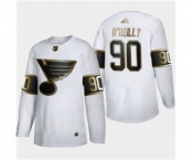 Men's St. Louis Blues #90 Ryan O'Reilly White Golden Edition Limited Stitched Hockey Jersey