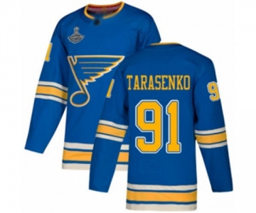 Men's St. Louis Blues #91 Vladimir Tarasenko Authentic Navy Blue Alternate 2019 Stanley Cup Champions Hockey Jersey