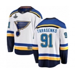 Men's St. Louis Blues #91 Vladimir Tarasenko Fanatics Branded White Away Breakaway 2019 Stanley Cup Champions Hockey Jersey