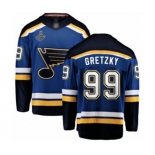 Men's St. Louis Blues #99 Wayne Gretzky Fanatics Branded Royal Blue Home Breakaway 2019 Stanley Cup Champions Hockey Jersey