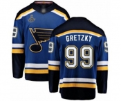 Men's St. Louis Blues #99 Wayne Gretzky Fanatics Branded Royal Blue Home Breakaway 2019 Stanley Cup Champions Hockey Jersey