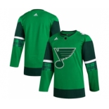 Men's St. Louis Blues Blank 2020 St. Patrick's Day Stitched Hockey Jersey Green