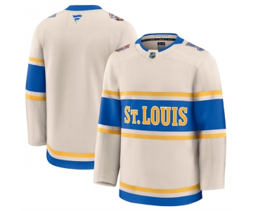 Men's St. Louis Blues Blank Cream 2024-25 Winter Classic Stitched Hockey Jersey