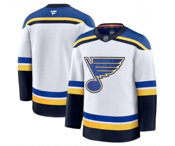 Men's St. Louis Blues Blank White 2024-25 Away Stitched Hockey Jersey