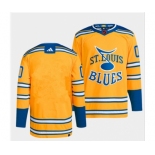 Men's St. Louis Blues Blank Yellow 2022-23 Reverse Retro Stitched Jersey