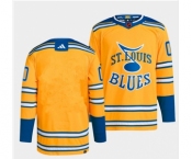 Men's St. Louis Blues Blank Yellow 2022-23 Reverse Retro Stitched Jersey