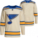 Men's St. Louis Blues Cream Blank Winter Classic Stitched Jersey