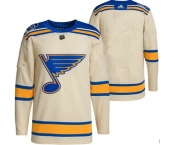 Men's St. Louis Blues Cream Blank Winter Classic Stitched Jersey