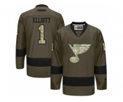 St. Louis Blues #1 Brian Elliott Green Salute to Service Stitched NHL Jersey