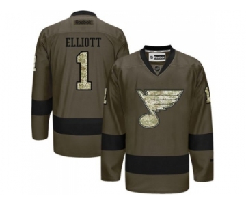 St. Louis Blues #1 Brian Elliott Green Salute to Service Stitched NHL Jersey