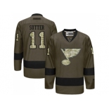 St. Louis Blues #11 Brian Sutter Green Salute to Service Stitched NHL Jersey