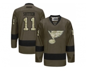 St. Louis Blues #11 Brian Sutter Green Salute to Service Stitched NHL Jersey