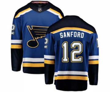 St. Louis Blues #12 Zach Sanford Fanatics Branded Royal Blue Home Breakaway NHL Jersey