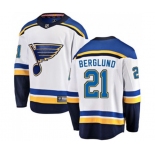 St. Louis Blues #21 Patrik Berglund Fanatics Branded White Away Breakaway NHL Jersey