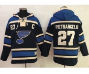 St. Louis Blues #27 Alex Pietrangelo Navy Blue Sawyer Hooded Sweatshirt Stitched NHL Jersey