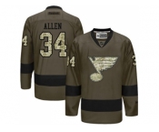 St. Louis Blues #34 Jake Allen Green Salute to Service Stitched NHL Jersey