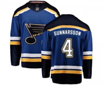 St. Louis Blues #4 Carl Gunnarsson Fanatics Branded Royal Blue Home Breakaway NHL Jersey