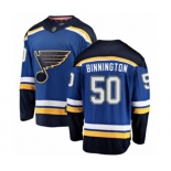 St. Louis Blues #50 Jordan Binnington Fanatics Branded Royal Blue Home Breakaway Hockey Jersey