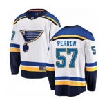 St. Louis Blues #57 David Perron Fanatics Branded White Away Breakaway NHL Jersey