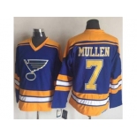 St.Louis Blues #7 Joe Mullen Light Blue Yellow CCM Throwback Stitched NHL Jersey