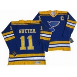 nhl jerseys st. louis blues #11 sutter blue(ccm throwback)