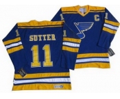 nhl jerseys st. louis blues #11 sutter blue(ccm throwback)