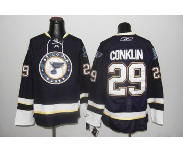 nhl jerseys st. louis blues #29 conklin dk.blue