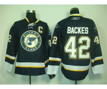 nhl jerseys st. louis blues #42 backes dk.blue(C)