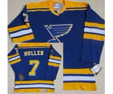 nhl jerseys st. louis blues #7 mullen blue(ccm throwback)