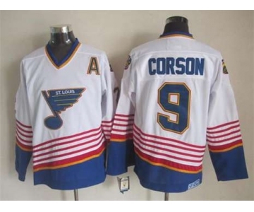 nhl jerseys st. louis blues #9 corson white[patch A][2015 new][corson]