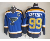 nhl jerseys st. louis blues #99 gretzky blue[C patch]