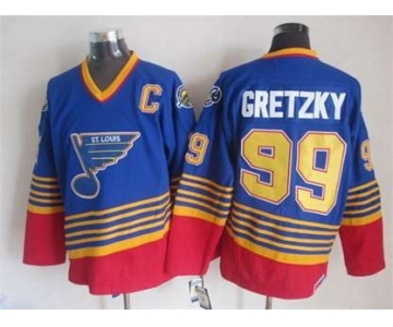 nhl jerseys st. louis blues #99 gretzky blue[patch C][2015 new]