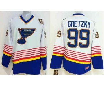 nhl jerseys st. louis blues #99 gretzky white[patch C]