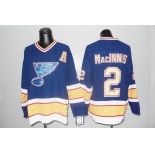 nhl st. louis blues #2 macinnis blue