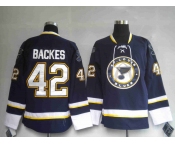 nhl st. louis blues 42#backes dark blue  third jersey